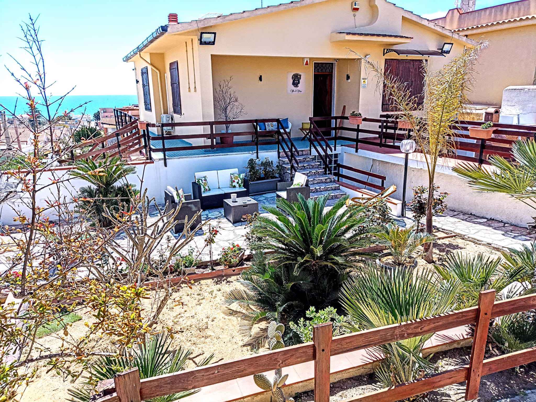 Ferienhaus mit Terrasse mit Meerblick, Klimaanlage Ferienhaus 