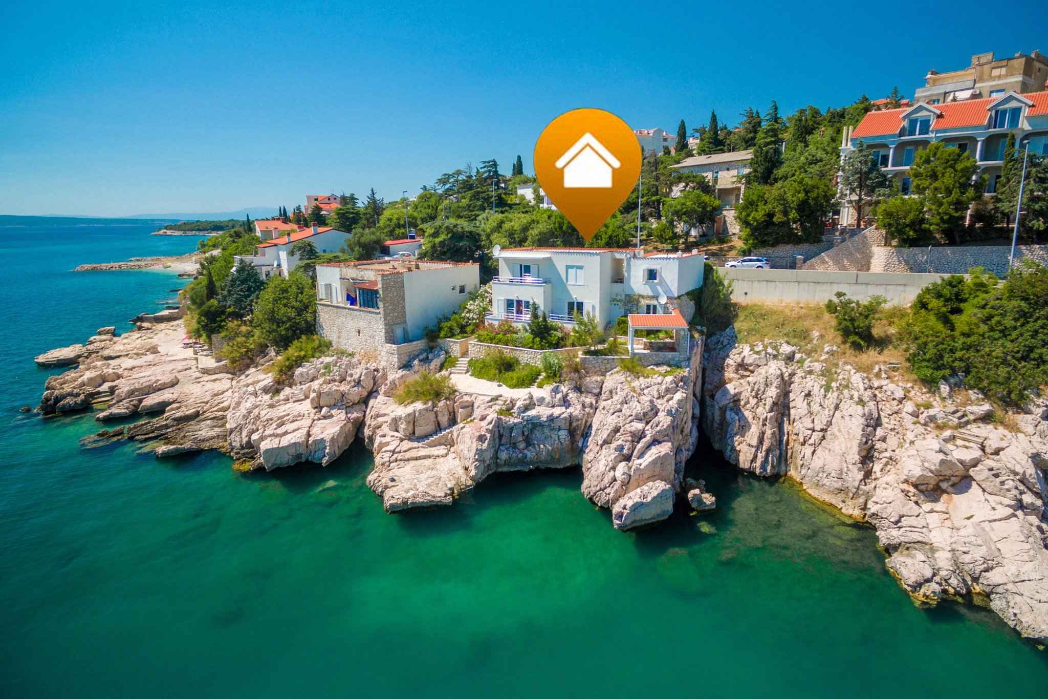 Ferienwohnung direkt am Strand mit Meerblick  in Kroatien