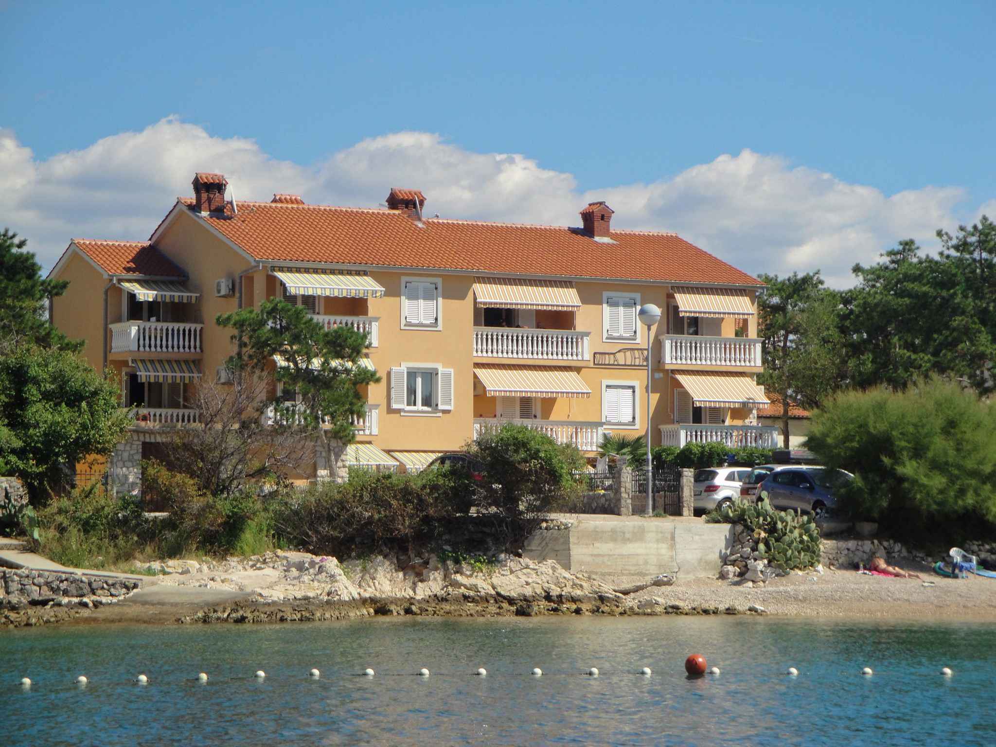 Ferienwohnung mit Klimaanlage und Meersicht, nur 1   Insel Krk